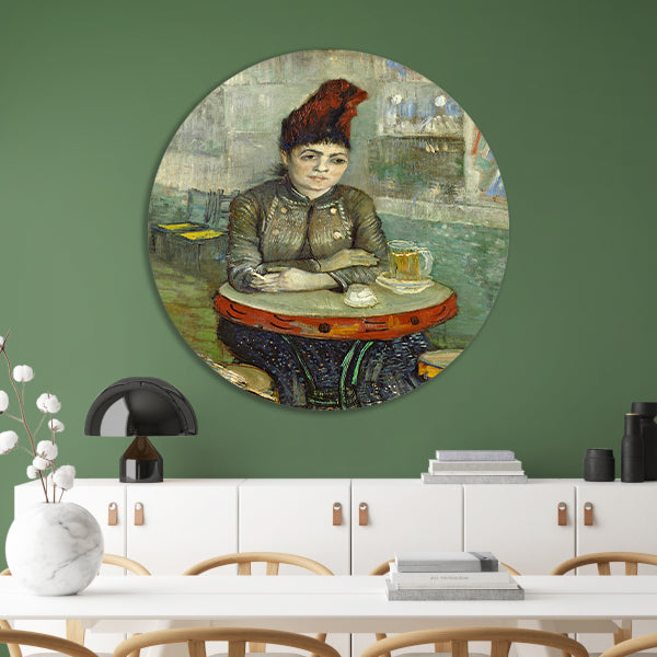 In het café Agostina Segatori in Le tambourin - Vincent van Gogh aluminium muurcirkel
