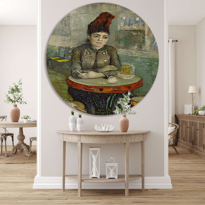 In het café Agostina Segatori in Le tambourin - Vincent van Gogh aluminium muurcirkel