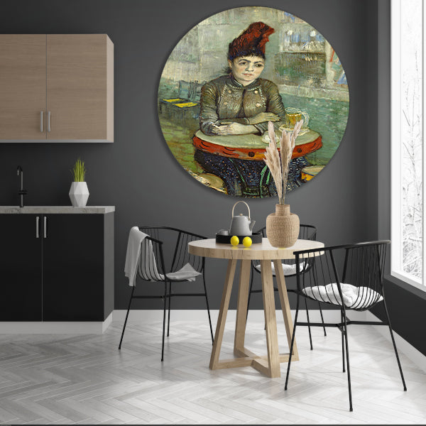 In het café Agostina Segatori in Le tambourin - Vincent van Gogh aluminium muurcirkel
