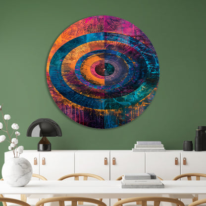 Abstract Kleurrijk Cirkel  aluminium muurcirkel