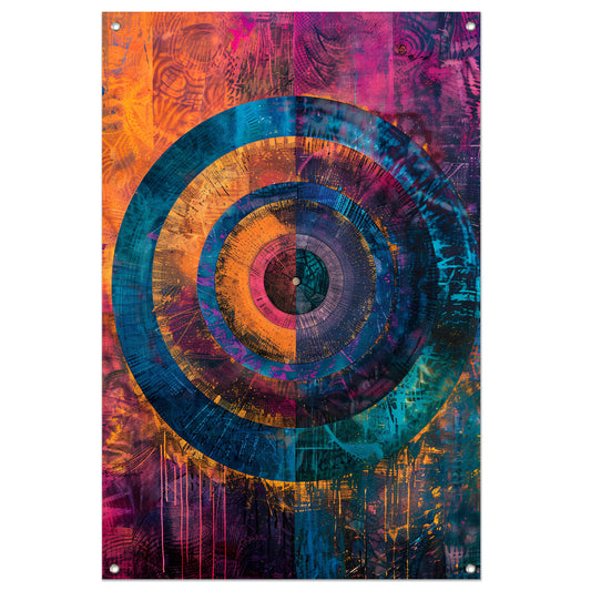 Abstract Kleurrijk Cirkel  tuinposter