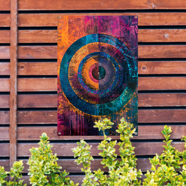 Abstract Kleurrijk Cirkel  tuinposter