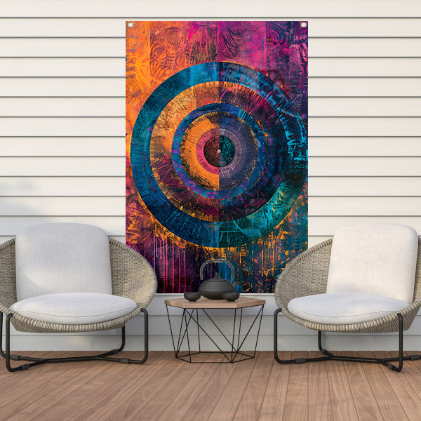 Abstract Kleurrijk Cirkel  tuinposter