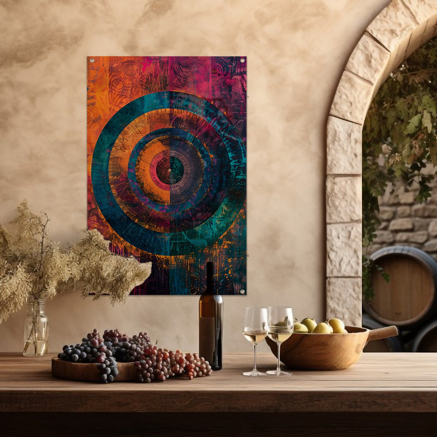 Abstract Kleurrijk Cirkel  tuinposter