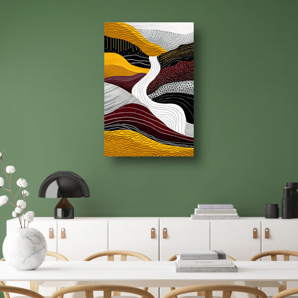 Abstracte digitale kunst van waterval poster