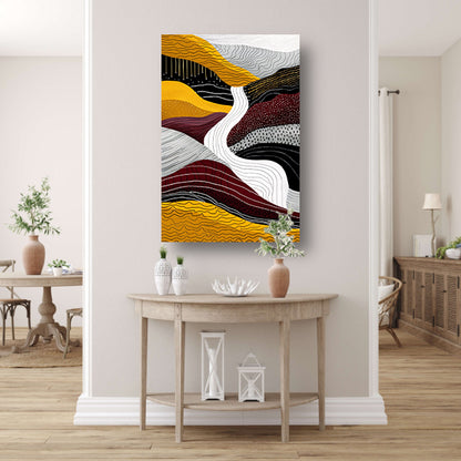 Abstracte digitale kunst van waterval poster