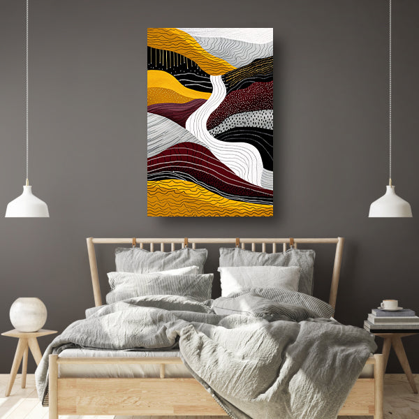 Abstracte digitale kunst van waterval canvas met baklijst