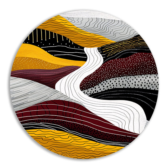 Abstracte digitale kunst van waterval aluminium muurcirkel