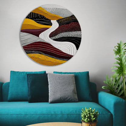 Abstracte digitale kunst van waterval aluminium muurcirkel