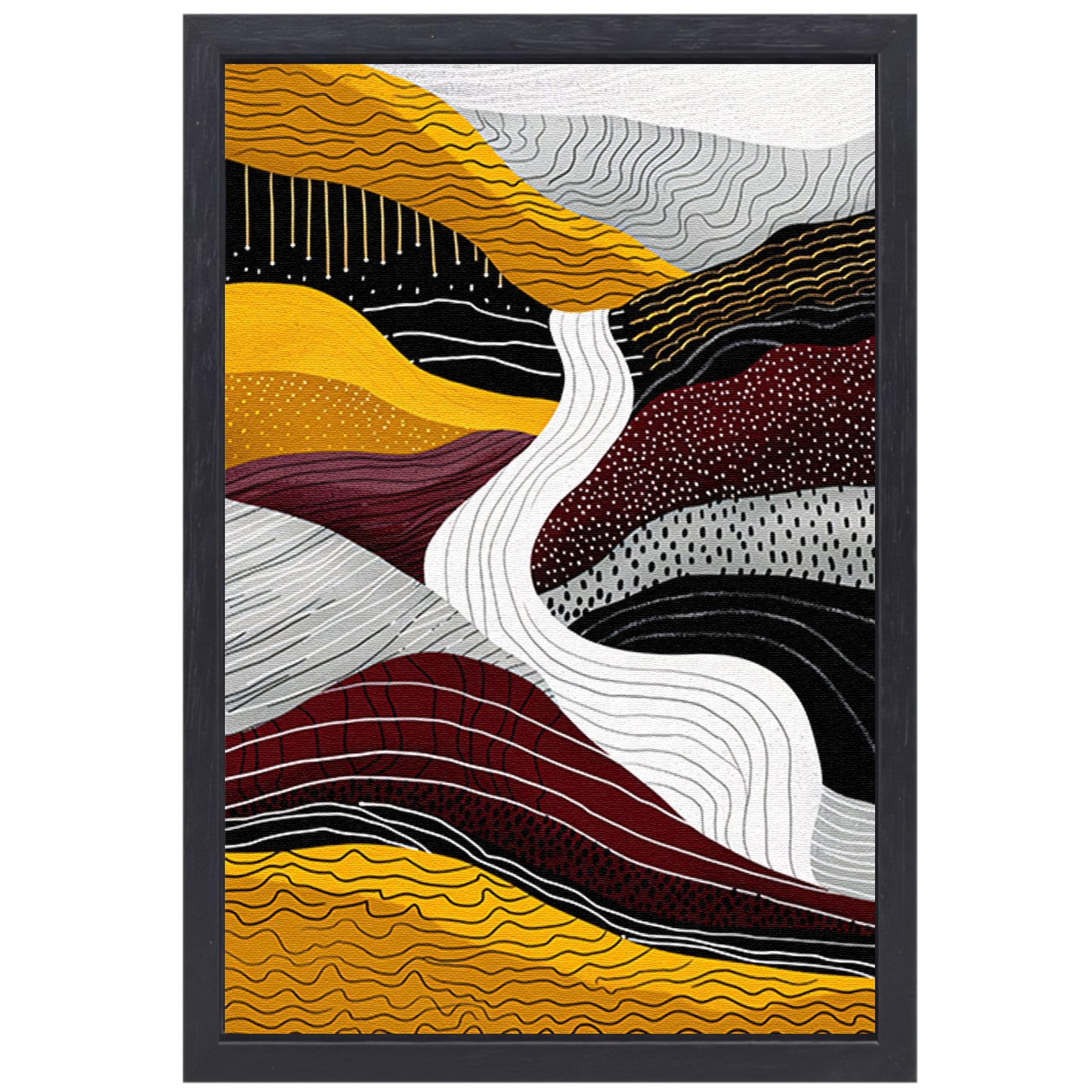 Abstracte digitale kunst van waterval canvas met baklijst