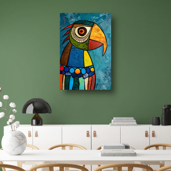 Kleurrijke Popart Papegaai Schilderij canvas