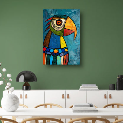 Kleurrijke Popart Papegaai Schilderij canvas