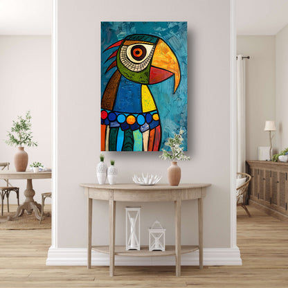 Kleurrijke Popart Papegaai Schilderij canvas