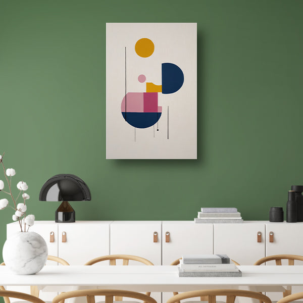 Abstracte geometrie met primaire kleuren canvas