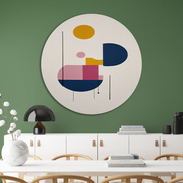Abstracte geometrie met primaire kleuren forex muurcirkel