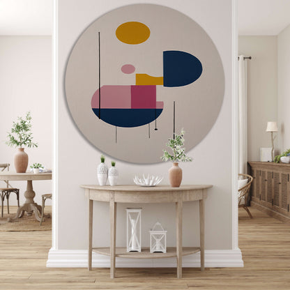 Abstracte geometrie met primaire kleuren forex muurcirkel
