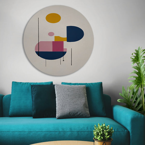 Abstracte geometrie met primaire kleuren forex muurcirkel
