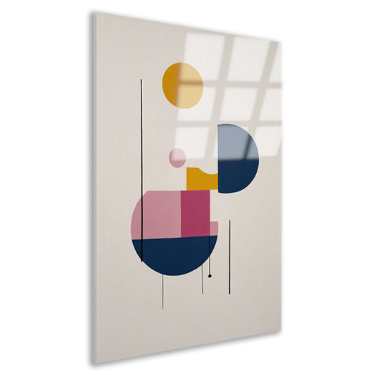 Abstracte geometrie met primaire kleuren acrylglas