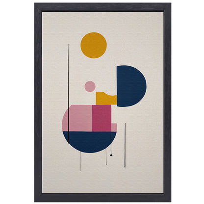 Abstracte geometrie met primaire kleuren canvas met baklijst