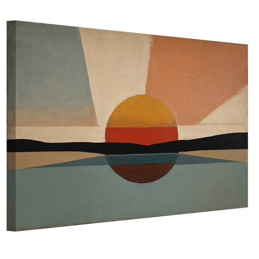 Zonsondergang Bauhaus stijl canvas