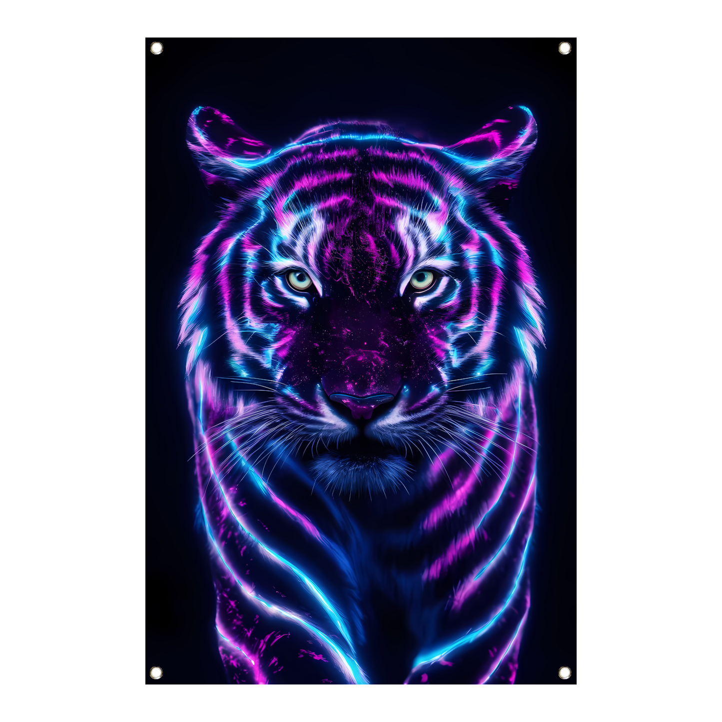 Futuristische tijger met bioluminescente kleuren tuinposter