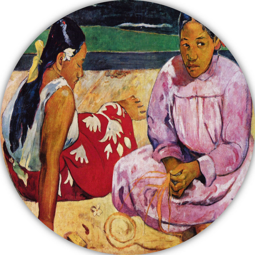 Tahitiaanse vrouwen op het strand - Paul Gauguin forex muurcirkel