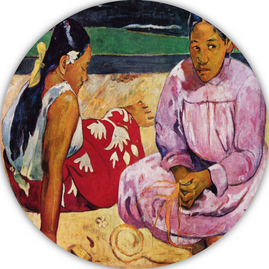 Tahitiaanse vrouwen op het strand - Paul Gauguin forex muurcirkel