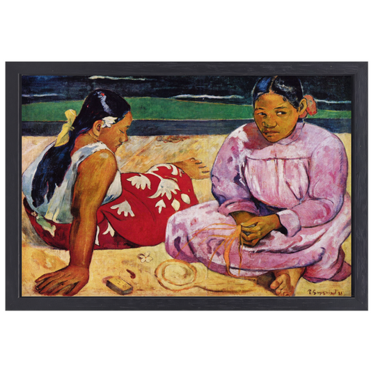 Tahitiaanse vrouwen op het strand - Paul Gauguin canvas met baklijst