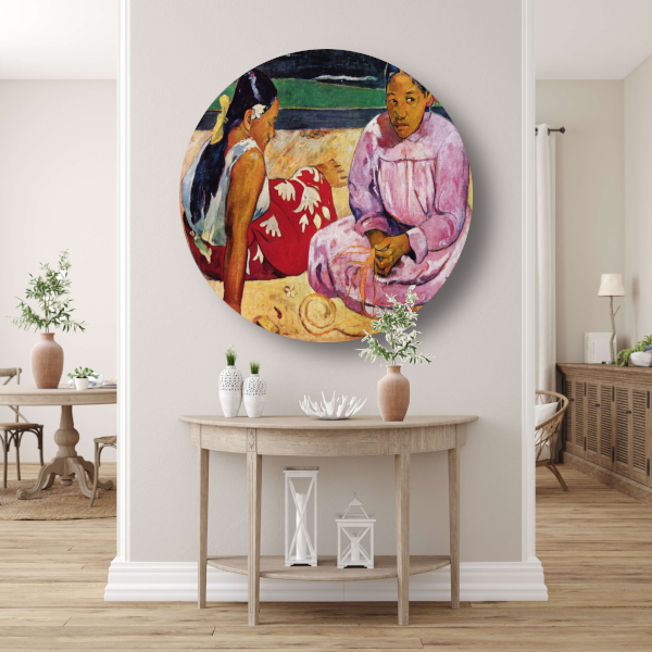 Tahitiaanse vrouwen op het strand - Paul Gauguin forex muurcirkel