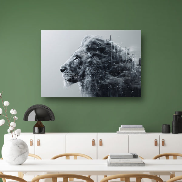 Minimalistisch Lijnen Compositie canvas met baklijst