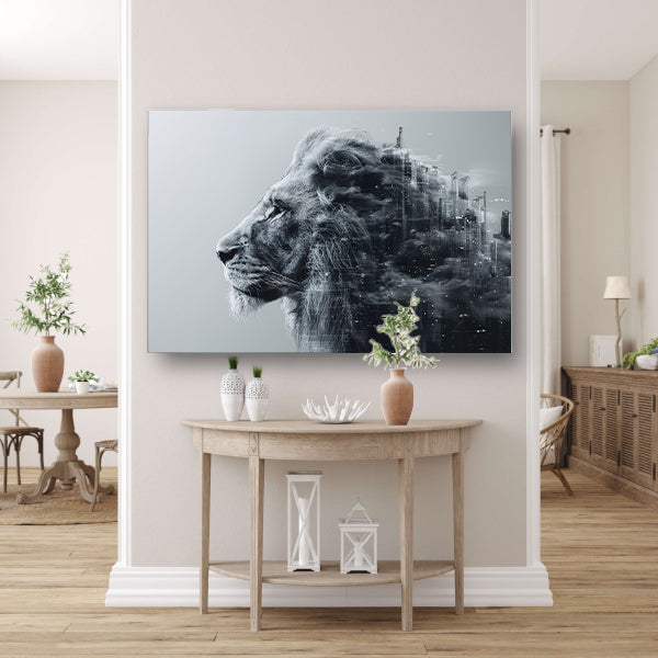 Minimalistisch Lijnen Compositie canvas met baklijst