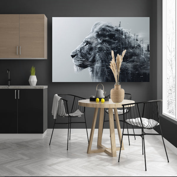 Minimalistisch Lijnen Compositie canvas met baklijst