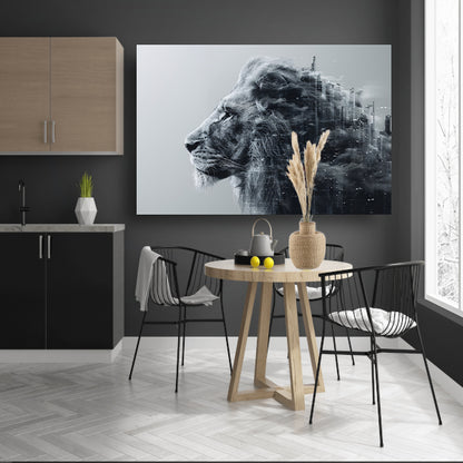 Minimalistisch Lijnen Compositie canvas met baklijst