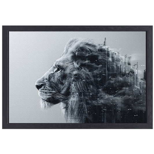 Minimalistisch Lijnen Compositie canvas met baklijst