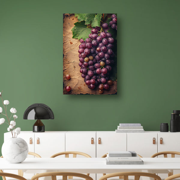 Klassiek stilleven van druiven door Rembrandt canvas met baklijst
