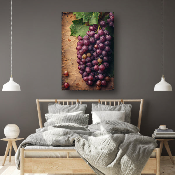 Klassiek stilleven van druiven door Rembrandt canvas met baklijst