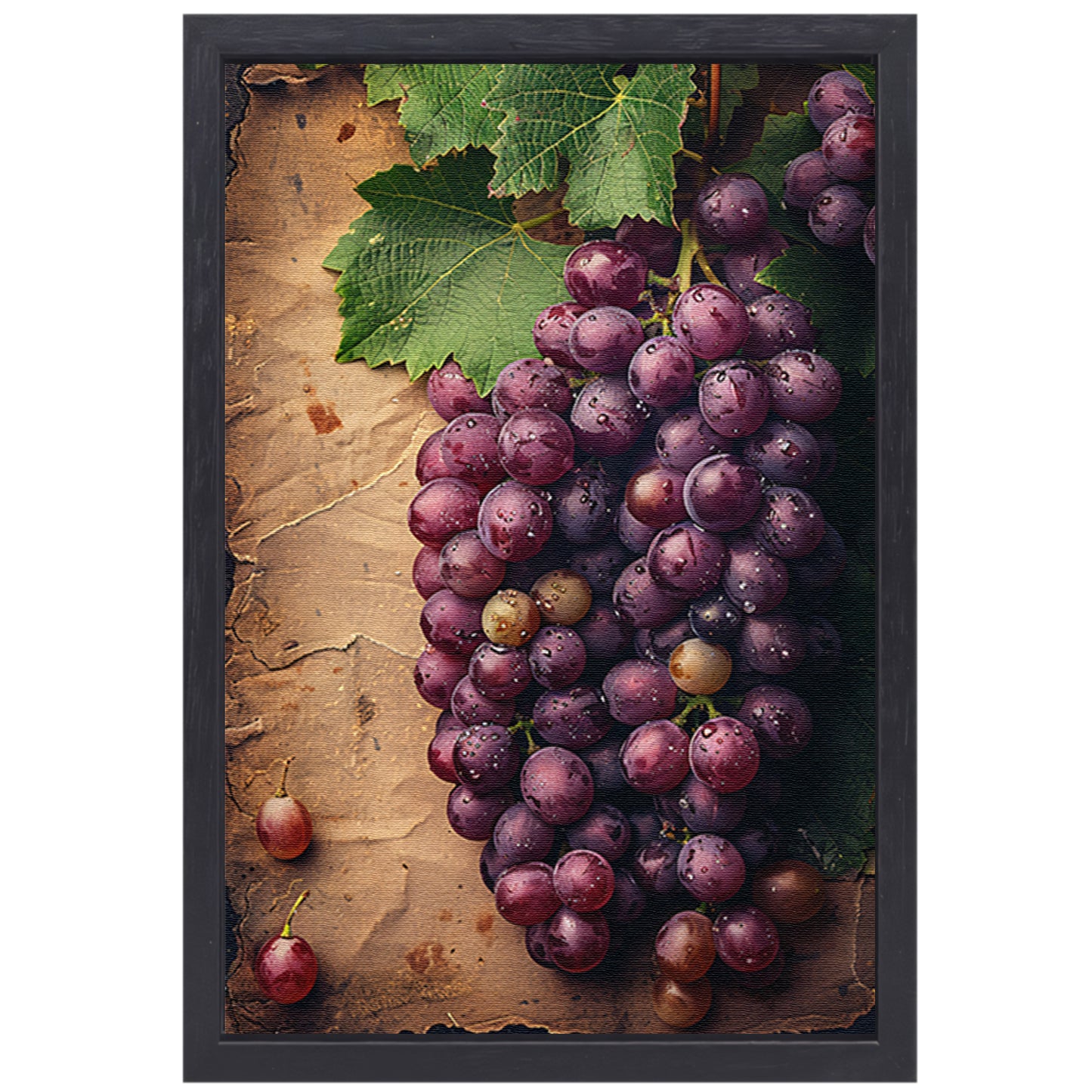Klassiek stilleven van druiven door Rembrandt canvas met baklijst