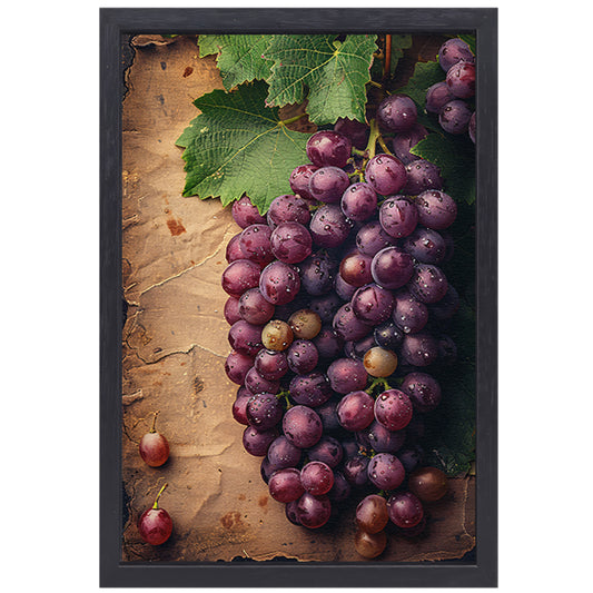 Klassiek stilleven van druiven door Rembrandt canvas met baklijst