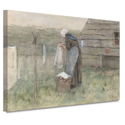 Vrouw bij een waslijn - Anton Mauve canvas