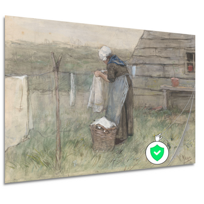 Vrouw bij een waslijn - Anton Mauve poster