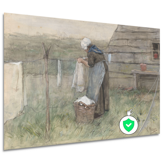 Vrouw bij een waslijn - Anton Mauve poster
