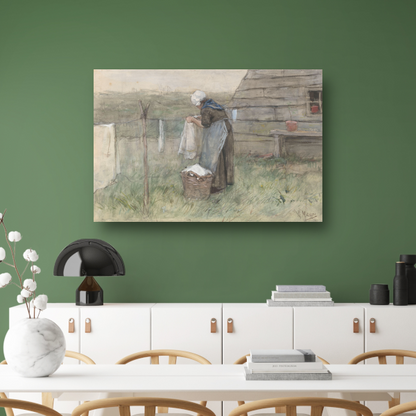 Vrouw bij een waslijn - Anton Mauve poster