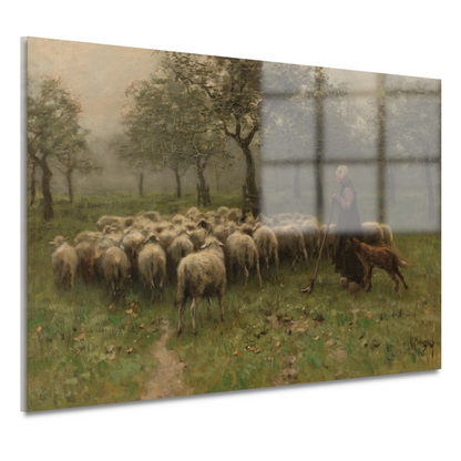 Herderin met kudde schapen - Anton Mauve acrylglas