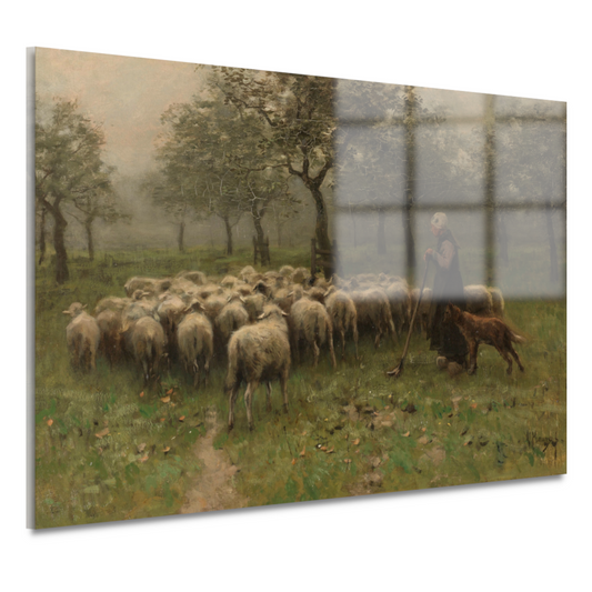 Herderin met kudde schapen - Anton Mauve acrylglas
