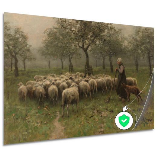Herderin met kudde schapen - Anton Mauve poster