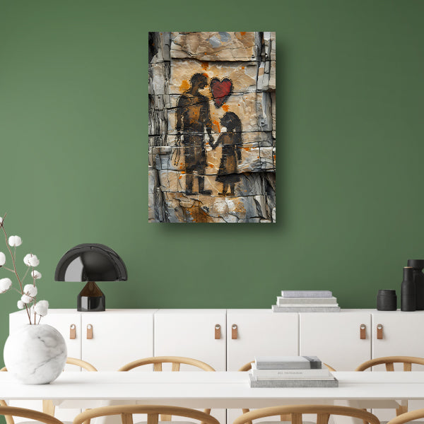 Familie Verbonden door Liefde canvas met baklijst