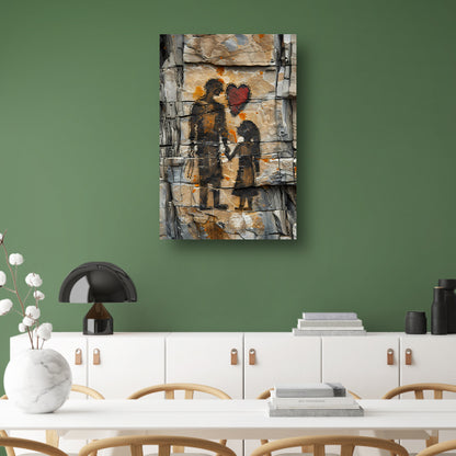 Familie Verbonden door Liefde canvas met baklijst