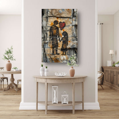 Familie Verbonden door Liefde canvas met baklijst