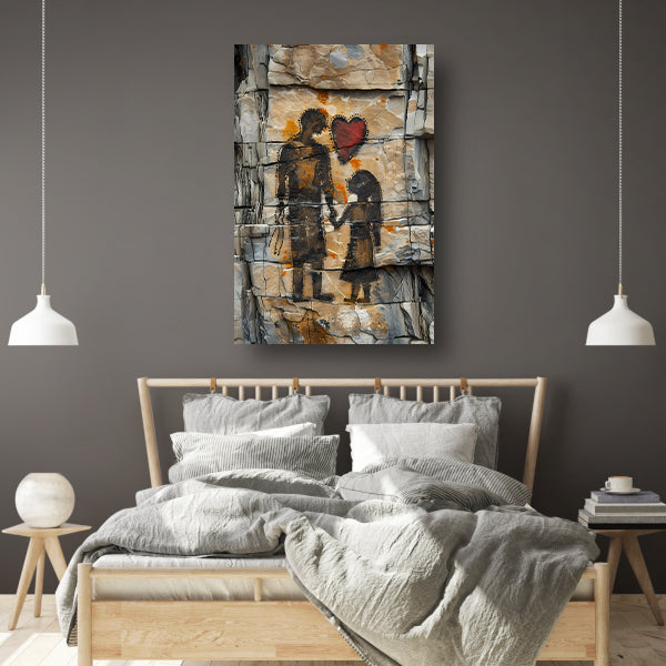 Familie Verbonden door Liefde canvas met baklijst