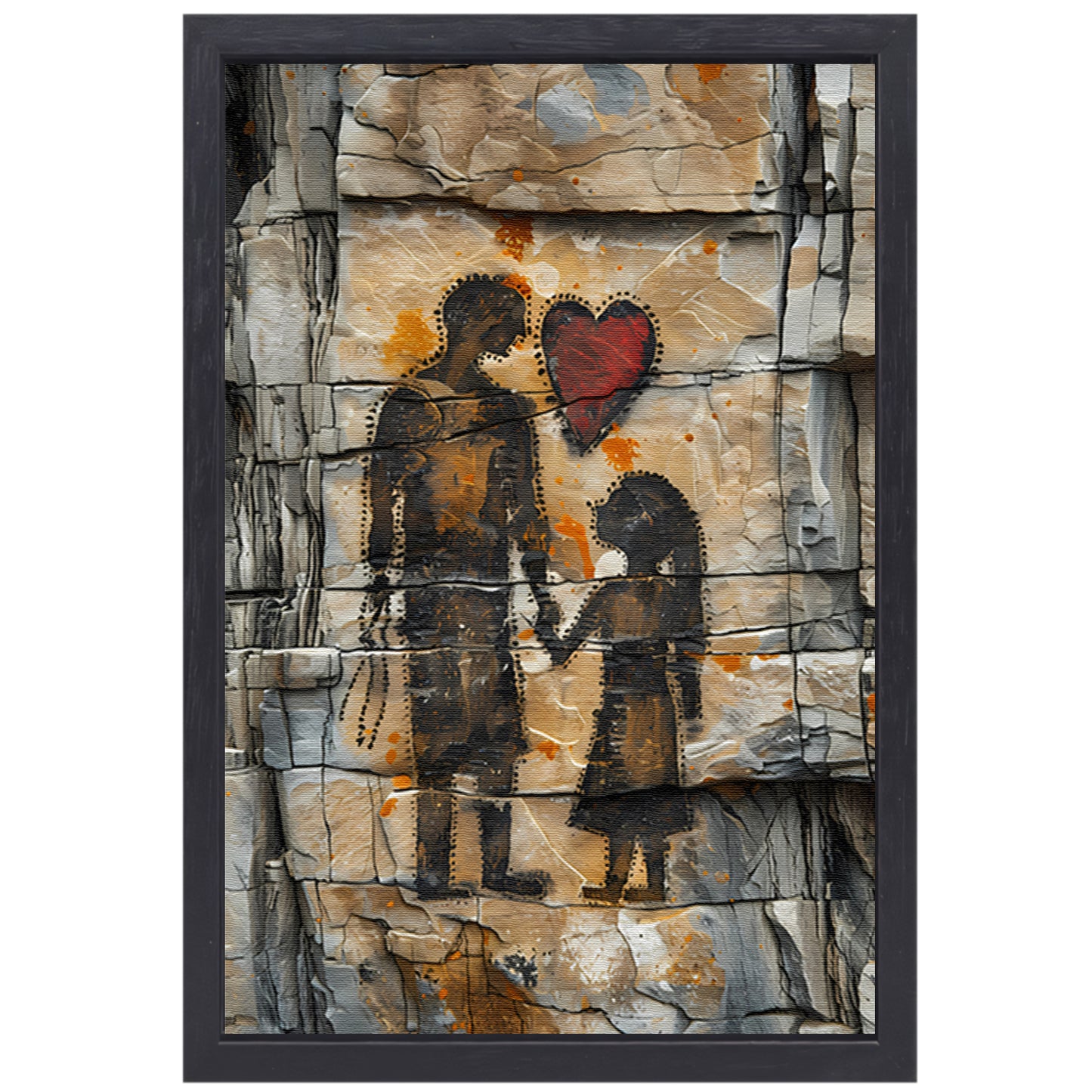Familie Verbonden door Liefde canvas met baklijst
